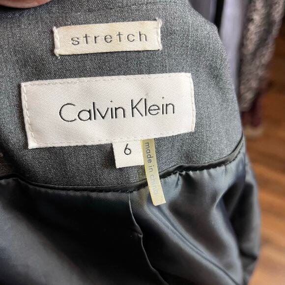 Calvin Klein Gray Women’s Pants Suit 6 Wide Leg Career Business Preppy Designer - Picture 10 of 11